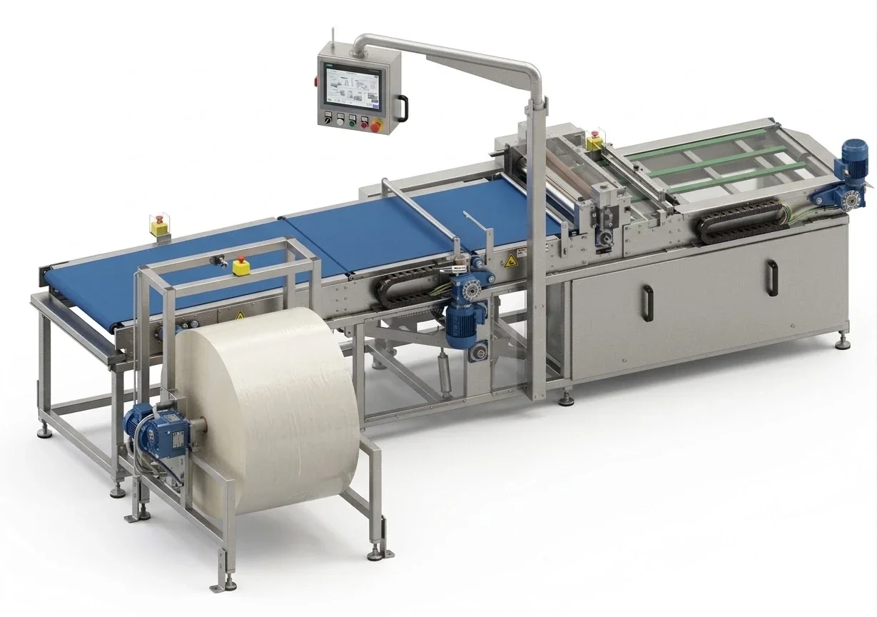 Machine de roulage de pâte dans papier cuisson